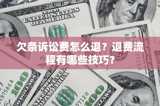 武汉欠条诉讼费怎么退？退费流程有哪些技巧？
