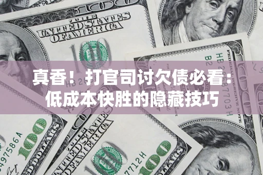 武汉真香！打官司讨欠债必看：低成本快胜的隐藏技巧